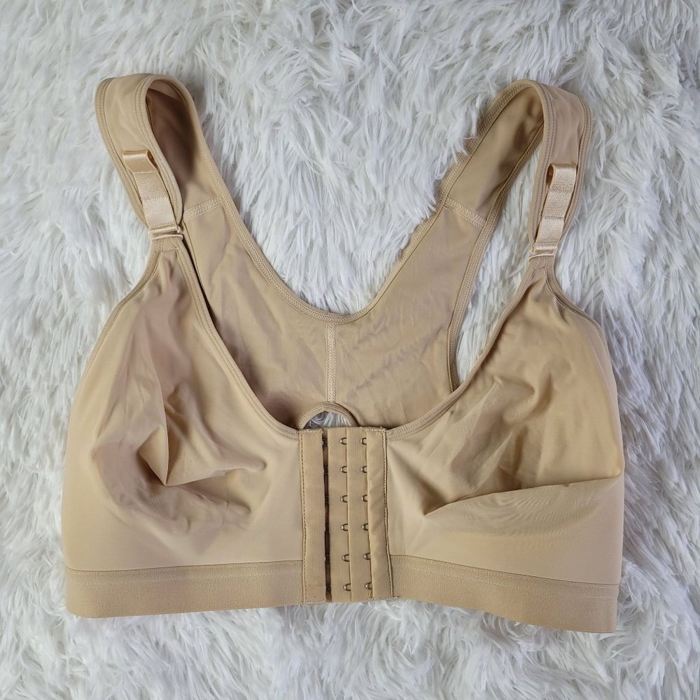 ShaperX Womens Post Surgery Bra Sz XXL Beige Front Hook Adjustable Wireless NWT